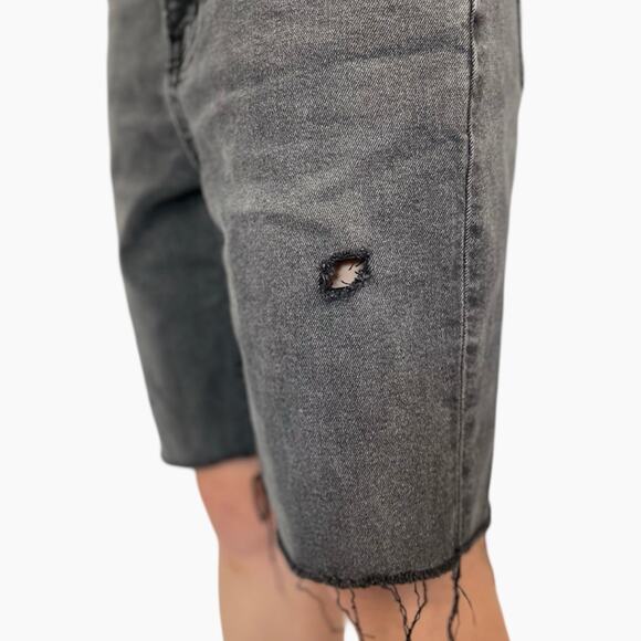 Upcycled American Eagle Black Denim Bermuda Mom Jorts Women’s Small - Picture 5 of 9